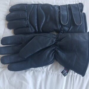 Motorcycle Leather Gauntlet Gloves Size S